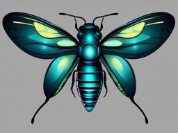 Firefly clipart - Bioluminescent insect with glowing flight, ,color clipart vector style