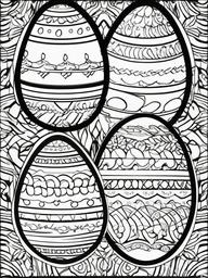 Easter Eggs Coloring Pages - Easter Eggs with paint  simple coloring pages