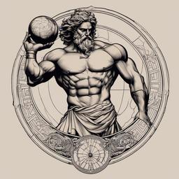Atlas Greek God Tattoo - Capture the mythological significance of Atlas with a tattoo featuring the powerful Titan holding the celestial sphere.  