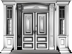 door clipart black and white 