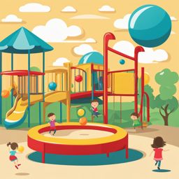 ball clipart: bouncing in a cheerful playground. 