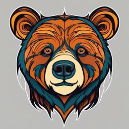 bear cartoon tattoo  simple vector color tattoo