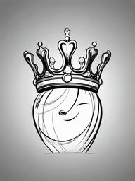 drawing of a cartoon crown  minimal rough sketch scribbles,doodles,black and white