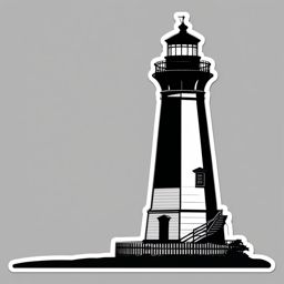 Cape Hatteras Lighthouse sticker- Iconic lighthouse on the Outer Banks of North Carolina, , sticker vector art, minimalist design