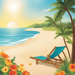 summer clip art - a sunny beach scene, capturing the essence of summer 