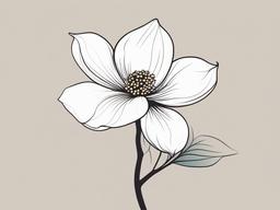 minimalist dogwood flower tattoo  simple vector color tattoo