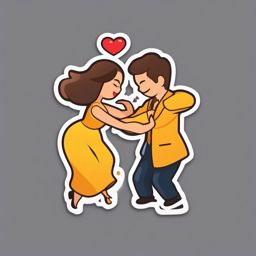 Couple Dancing Emoji Sticker - Dancing through the moments of love, , sticker vector art, minimalist design