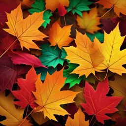 Fall Background - Colorful Autumn Leaves in the Park wallpaper splash art, vibrant colors, intricate patterns