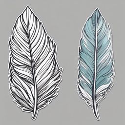 Feather sticker, Light , sticker vector art, minimalist design