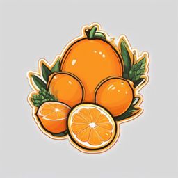 Orange Sticker - Citrusy and bright, an orange-themed burst of sunshine, , sticker vector art, minimalist design