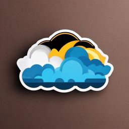 Thunder Cloud and Lightning Emoji Sticker - Electric storm vibes, , sticker vector art, minimalist design