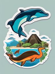 Galápagos Islands Wildlife sticker- Unique and diverse wildlife in the Pacific Ocean, , sticker vector art, minimalist design