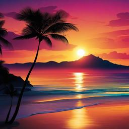 Beach Background Wallpaper - sunset beach sky background  