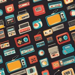 Retro TV with retro games sticker- Vintage gaming, , sticker vector art, minimalist design