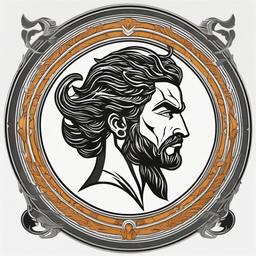 Hercules Medallion Tattoo - Showcase Hercules' heroic achievements with a medallion tattoo, featuring iconic symbols and imagery from his myth.  simple color tattoo, minimal, white background