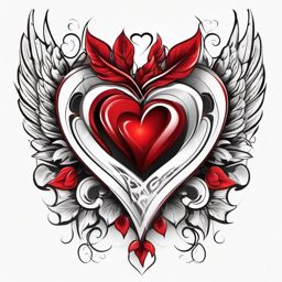 3 heart tattoo, Three hearts united, potent symbol of love, faith, and hope. , tattoo color art, clean white background