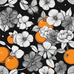 orange clipart black and white 