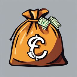 Money bag clipart - Money bag for financial and banking apps,  color clipart, vector art