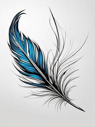 Feather Tattoo Picture - Picture or image of a feather tattoo for reference.  simple vector tattoo,minimalist,white background