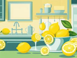 lemon clipart: squeezed for refreshing lemonade in a kitchen. 