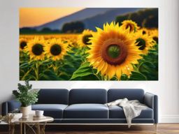 Sunflower Background - Fields of Sunflowers in Full Bloom, Vibrant Sunshine  intricate patterns, splash art, wallpaper art