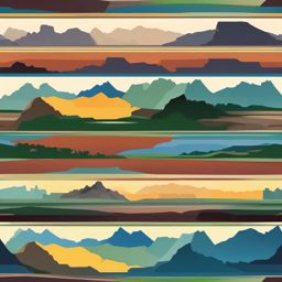 Table Mountain clipart - Flat-topped mountain in Cape Town, South Africa, ,color clipart vector style