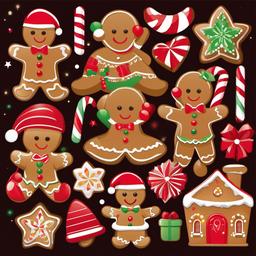 Gingerbread Man clipart - gingerbread man and holiday decorations  