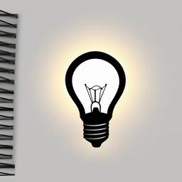 Light Bulb clipart - light bulb glowing above a notebook  