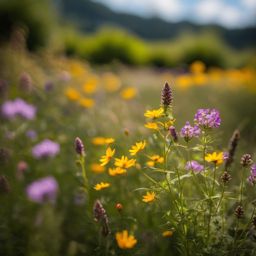 Native Wildflower Meadow - Design a garden with native wildflowers for a natural look. realistic, professional photography, bokeh, natural lighting, canon lens, shot on dslr 64 megapixels sharp focus