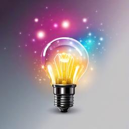 Lightbulb clipart - bright lightbulb with sparkles around  