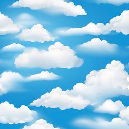 Cloud clipart - fluffy white clouds in a blue sky  