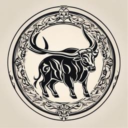 taurus symbol tattoo  simple vector color tattoo