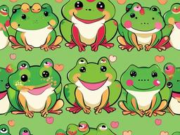 Frog Wallpaper Cute - Playful frogs with kawaii style  ,desktop background wallpaper