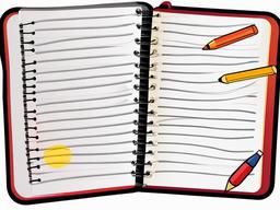 Writing clipart - notebook with doodles  vector clipart