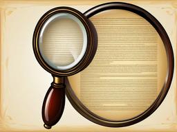 Magnifying Glass clipart - magnifying glass with an old letter  