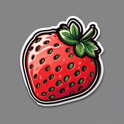 Strawberry Sticker - Juicy sweetness, ,vector color sticker art,minimal