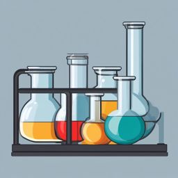 Lab Flask clipart - Glass container used for chemical reactions, ,color clipart vector style