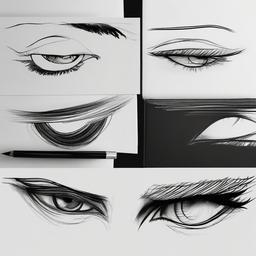 sketch drawing of eyes  minimal rough sketch scribbles,doodles,black and white