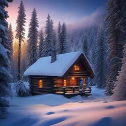 Winter background wallpaper - snow cabin wallpaper  