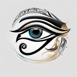 eye of horus shoulder tattoo  simple color tattoo,minimal,white background