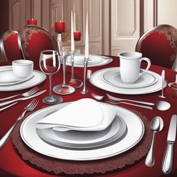 table clipart: set for an elegant dinner in a fine restaurant. 