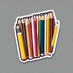 Pencil Sticker - Sharpened pencil illustration, ,vector color sticker art,minimal