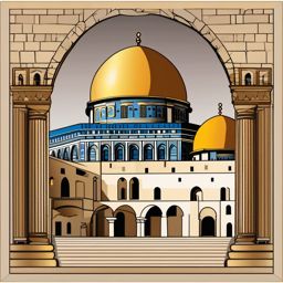 Jerusalem clipart - Western Wall and Dome of the Rock in Israel, ,color clipart vector style