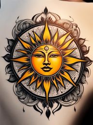 sun tattoo ideas capturing the radiant and powerful sun symbol. 