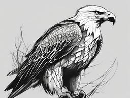 drawing of an eagle with a snake  minimal rough sketch scribbles,doodles,black and white