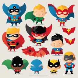 Superhero clipart - superhero inspiring kids to be brave  color,minimalist,vector clipart