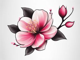 Tattoo sakura flower, Tattoos inspired by the Japanese cherry blossom, also known as sakura. colors, tattoo patterns, clean white background