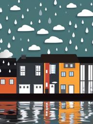 Rainy Day Reflections clipart - Reflecting on a rainy day, ,vector color clipart,minimal