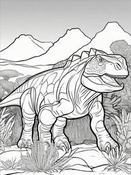 Sauropelta Coloring Pages - Armored Cretaceous Herbivore  black outline printable coloring page