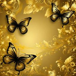Gold Background Wallpaper - gold butterflies background  